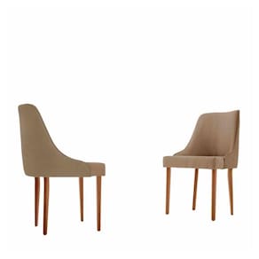 Conjunto Com 2 Cadeiras Esmeralda Em Madeira Maciça Moderna Linho Palha/ferrara