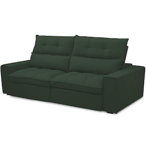 Sofá Retrátil Reclinável Para Sala De Estar Living 210cm Dimas F04 Veludo Verde