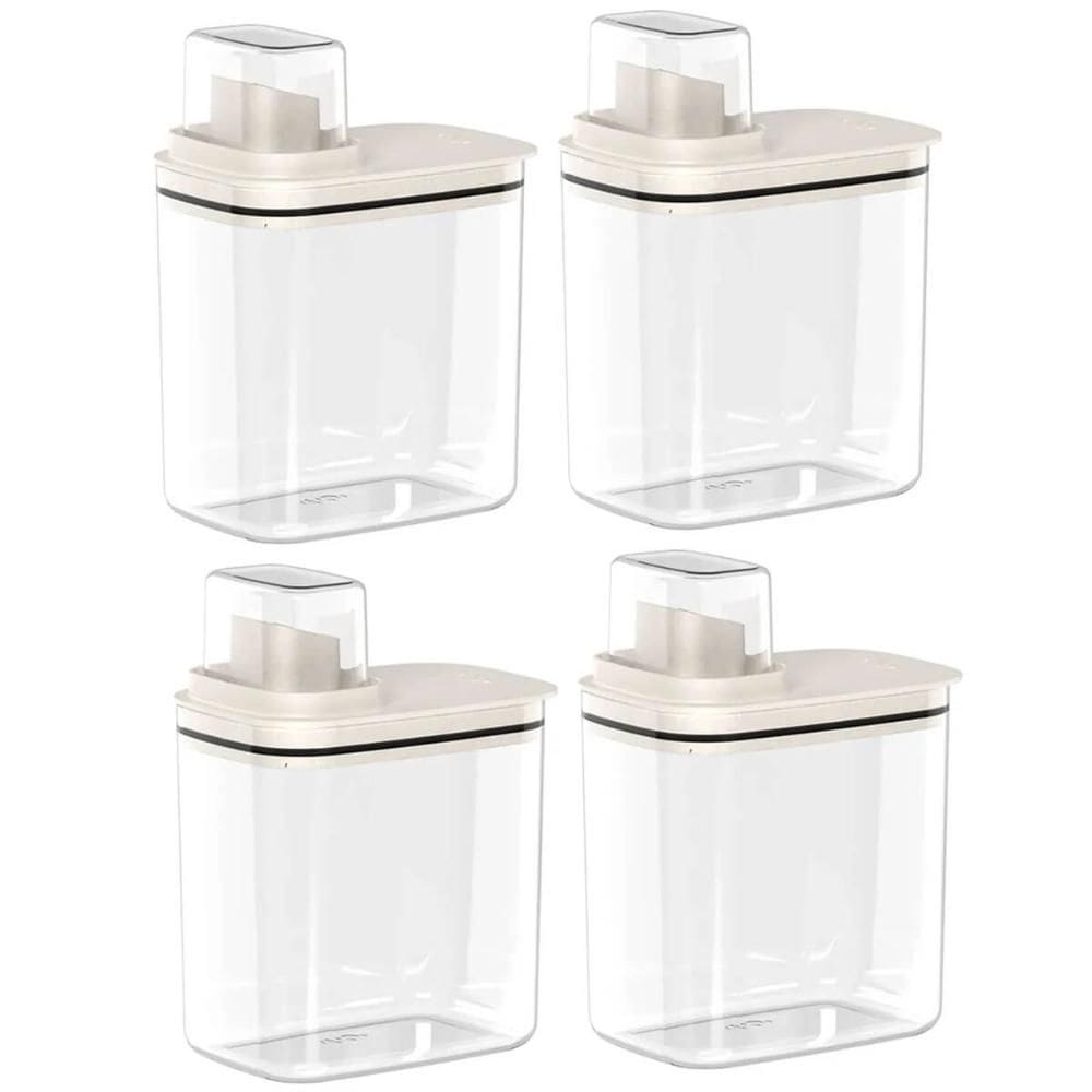 4 Dispensers para Produtos de Limpeza Amaciante e Sabão Líquido 1,5L Flow Bege Ou