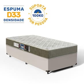 Cama Box com Colchão de Espuma D33 Castor Sleep Max Solteiro 78cm