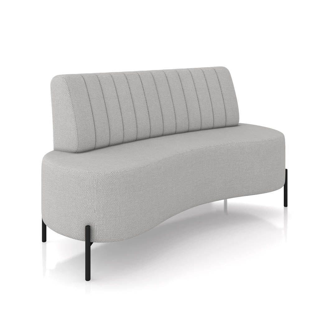 Sofá 2 Lugares Living 135cm Pé Ferro Pto Maraú Linho Cinza K01 - D\`rossi