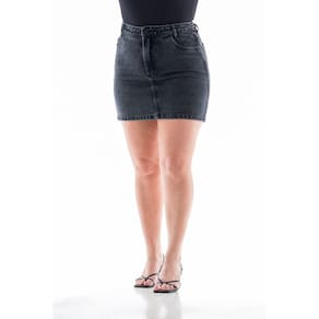 Saia Jeans Feminina Arauto Mom Black Eco Cycle Recycle