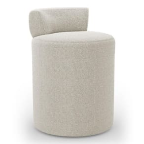 Puff Decorativo Orgânico Living Aegon Minimalista Bouclê Bege - Desk Design