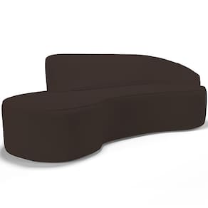 Sofá 3 Lugares Curvo Living Firenze Direito D02 Corano Marrom 230cm C-34 - Lyam