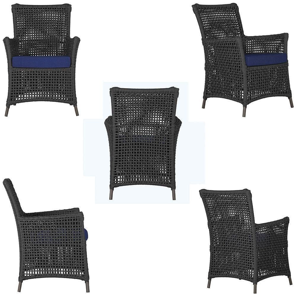 4 Poltronas Igapó Alumínio Pintura Marrom Corda Náutica E10 Preto