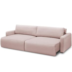 Sofá Retrátil Reclinável Para Sala De Estar Living 270cm Sevilha F04 Veludo Rosê
