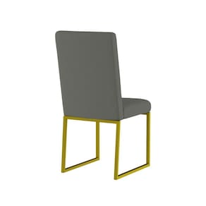 Cadeira Para Mesa De Jantar Base Industrial Dourado Balaqui Cinza