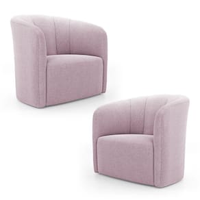 Kit 02 Poltronas Decorativas Abby Bouclê Rosê - Desk Design