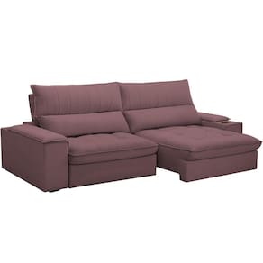 Sofá Retrátil Reclinável Living 280cm Nápoles F04 Veludo Lilás