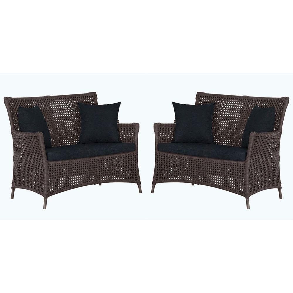 2 Sofás área Externa Igapó Alumínio Marrom Corda Náutica E12 Marrom