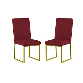 Kit 2 Cadeiras Para Mesa De Jantar Base Industrial Dourado Balaqui Marsala