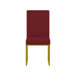 Cadeira Estofada Base De Ferro Dourado Para Mesa De Jantar Marsala