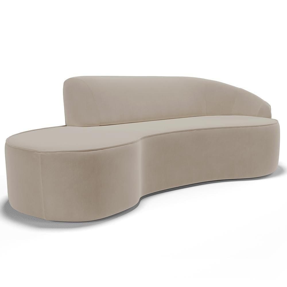Sofá 4 Lugares Curvo Living Firenze Direito D02 Veludo Champagne 260cm C-68 - Lyam