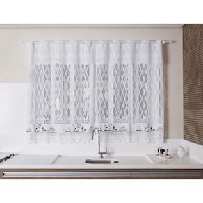 Cortina Linha Valencia Com Estampa De Vaquinhas 200Cm X 120C