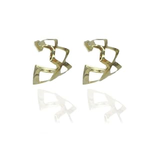 Brinco Argola De Losango Folheado A Ouro 18K