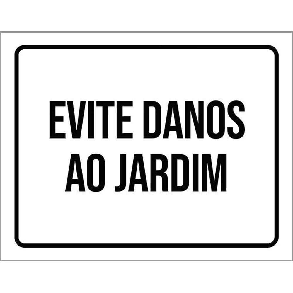 Kit 3 Placas Sinalização Evite Danos Ao Jardim