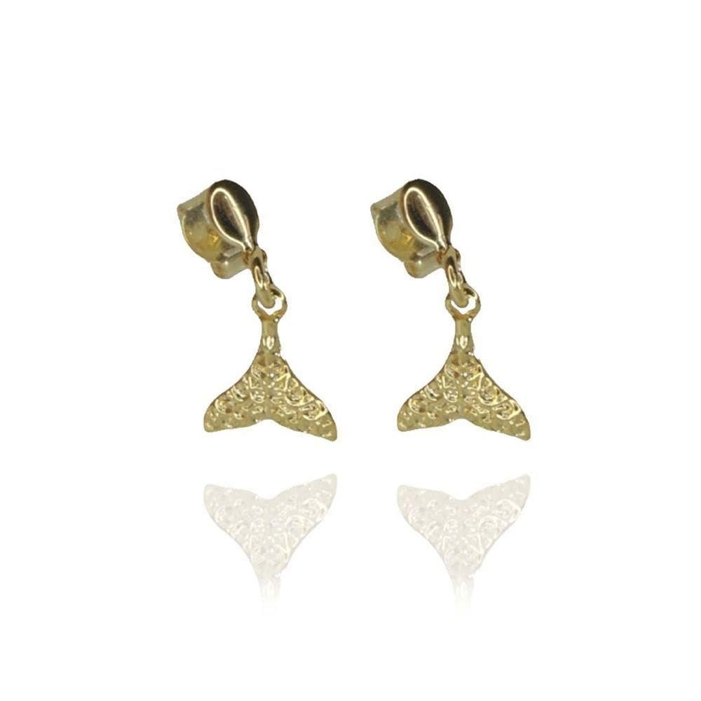 Brinco Cauda De Sereia Folheado A Ouro 18K