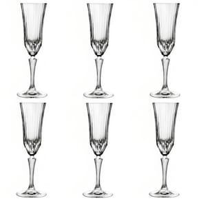 Conjunto De Taças De Cristal Para Espumante 6 Peças 180 Ml Biona Oxford