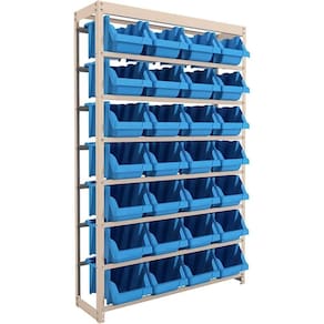 Estante Gaveteiro Metálica N7 150x95x33,5cm Com 28 Peças 28/07 Azul Worker