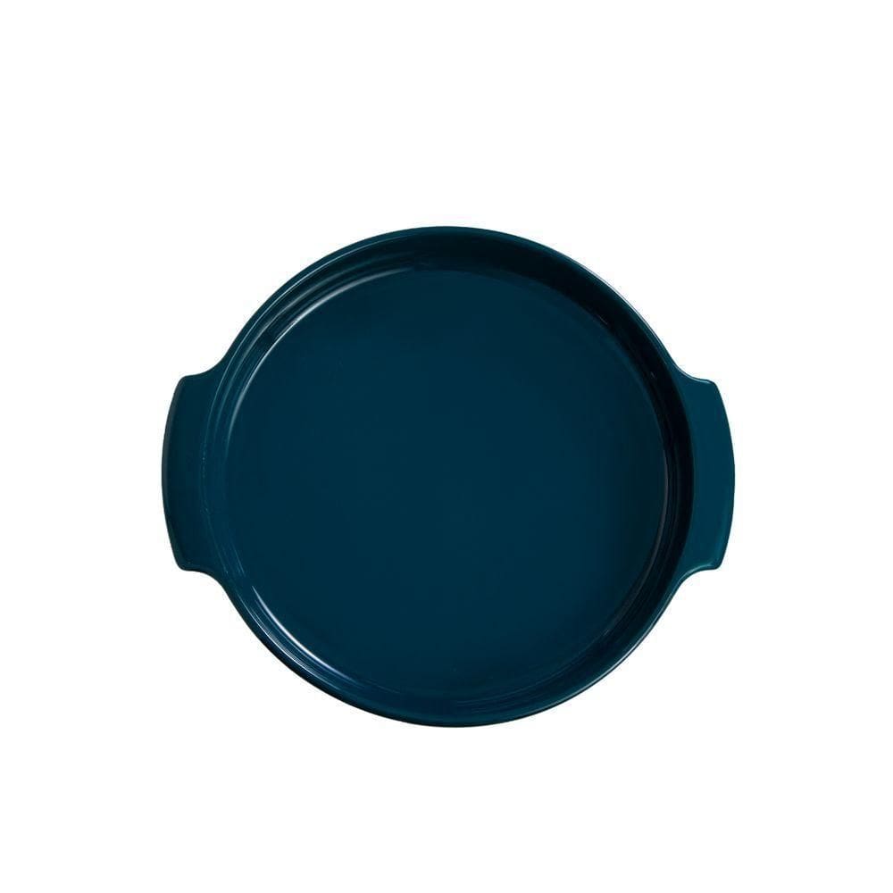 Travessa Redonda Em Porcelana Assar E Servir 21x4,5cm Germer Verde