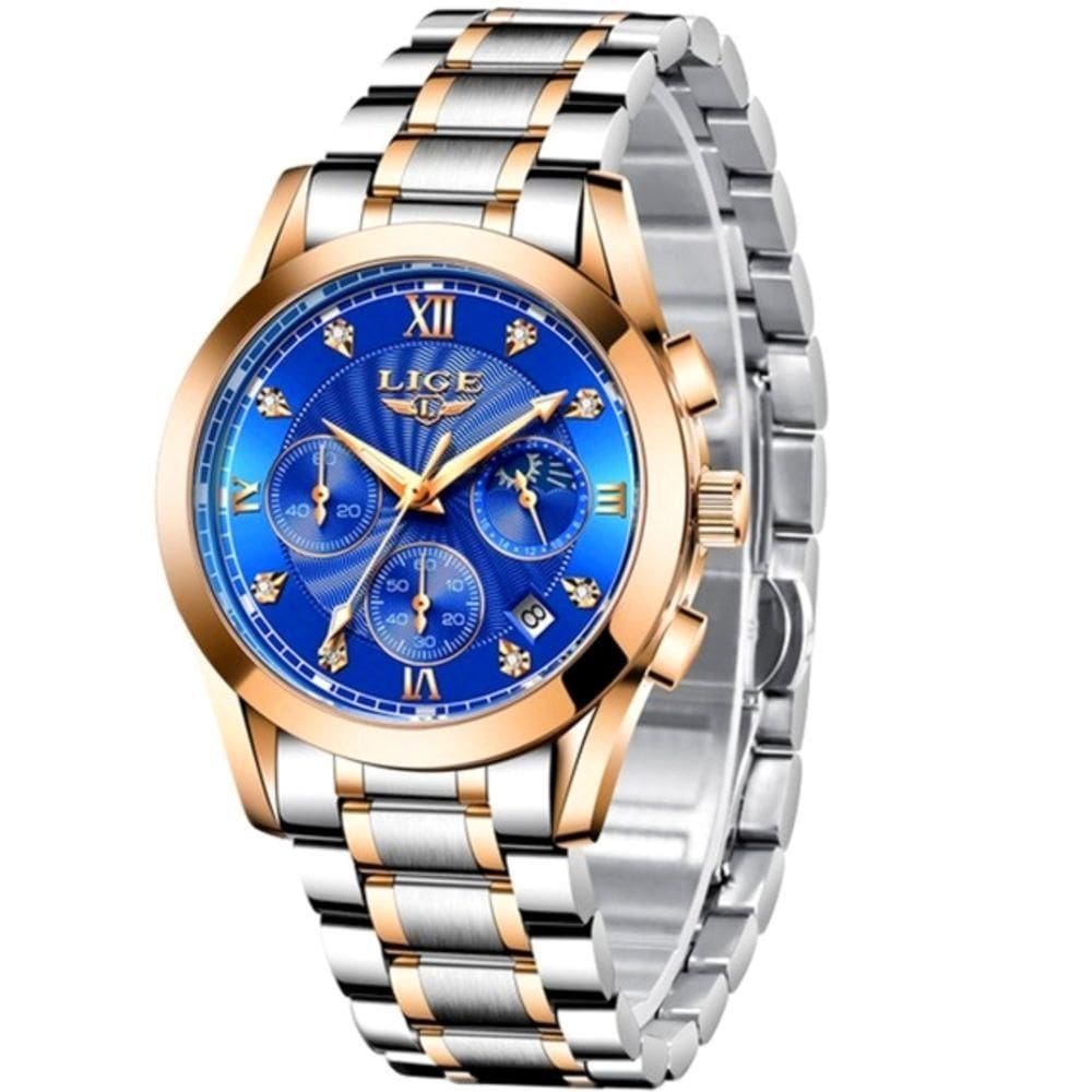Relógio Feminino Analogico De Quartzo Pulseira Em Aço Casual