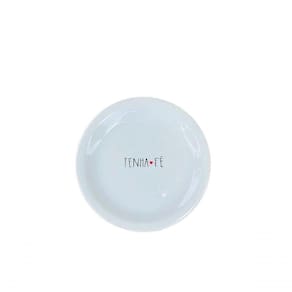 Prato Raso De Porcelana Tenha Fé Minimalista Branco