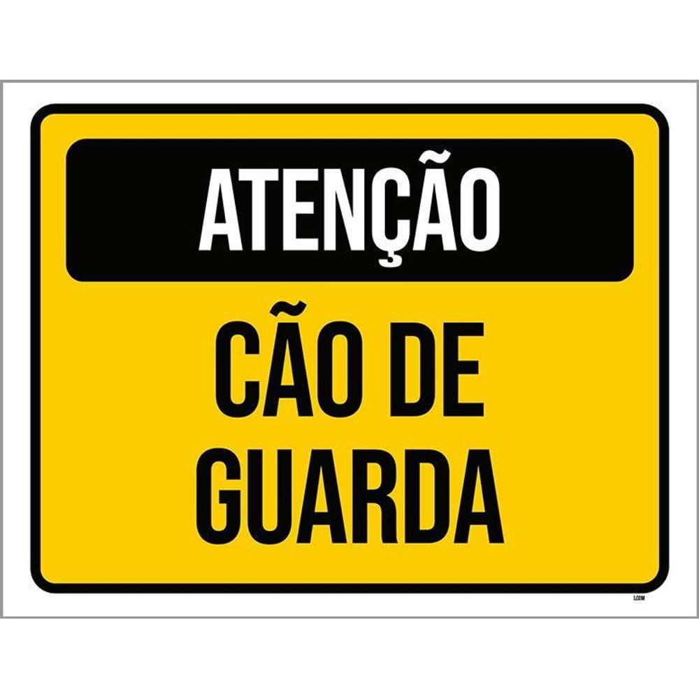 Placa Sinalização - Atenção Cão De Guarda Amar 36X46