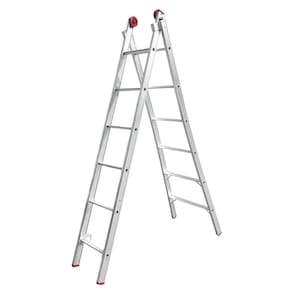 Escada Dupla Extensiva Em Alumínio 9 Degraus Capacidade 120kg Worker