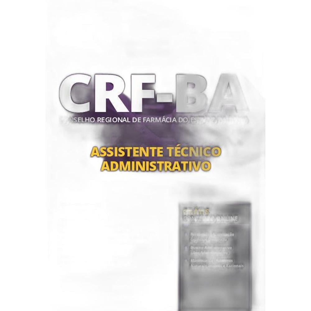 Apostila Crf-Ba 2019 - Assistente Técnico Administrativo