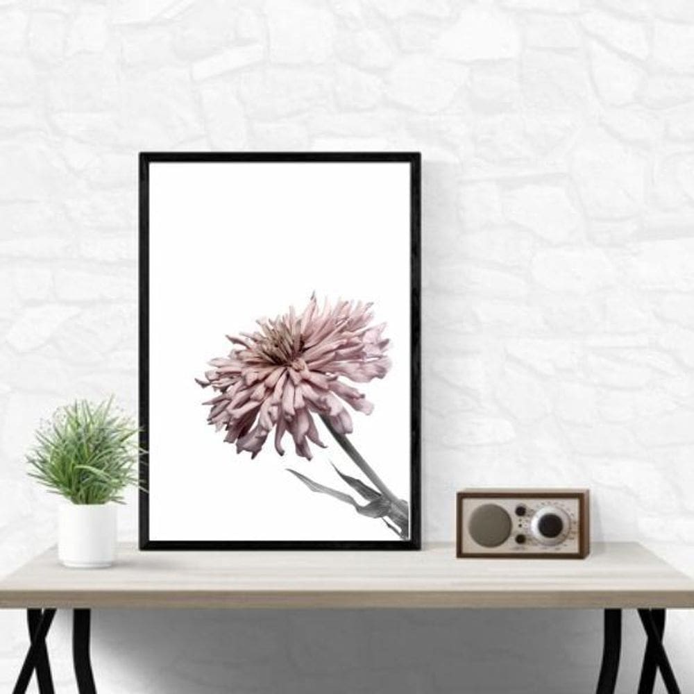 Quadro Foto Flor Moderna Rosa 45X34Cm - Com Vidro