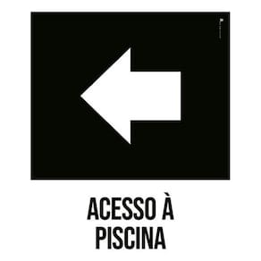 Kit 3 Placas Desenho - Acesso Piscina Seta Esquerda