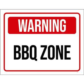 Kit 3 Placas Decorativa - Warning Bbq Zone