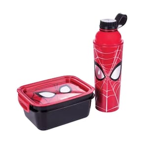 Kit Garrafa 600ml E Marmita 850ml Homem Aranha - Plasútil