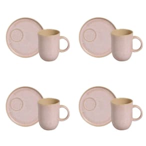 Conjunto De Canecas Com Pires 04 Peças Linhas Litchi Porto Brasil