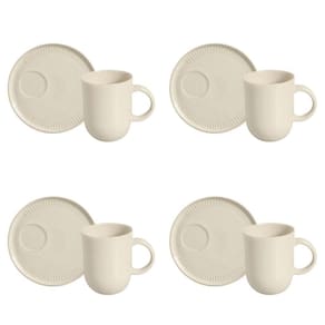 Conjunto De Canecas Com Pires 04 Peças Linhas Clay Porto Brasil