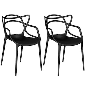 Kit 2 Cadeiras de Jantar Allegra Prática Empilhável - Preto