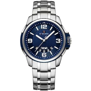 Relógio De Pulso Em Aço Inoxidável Clássico Esportivo Nf9215s Azul