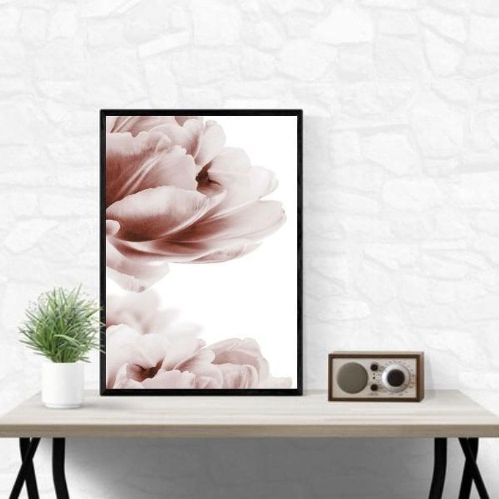 Quadro Decorativo Moderno Flores 33X24Cm - Com Vidro