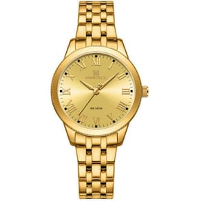 Relógio De Pulso Feminino Design Classico Simples Elegance Dourado