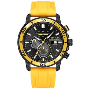 Relógio Masculino Quartzo Esportivo Luminoso Impermeável - Amarelo