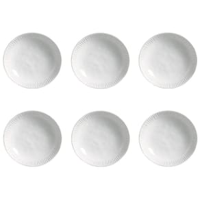 Conjunto De Pratos Fundos 06 Peças Linhas New White Porto Brasil