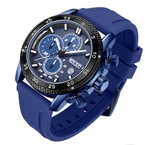 Relógio Masculino De Silicone Quartzo Esportivo 3atm Azul