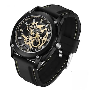 Relógio De Pulso De Quartzotop 50m à Prova D\`água, 3235 Preto Amarelo