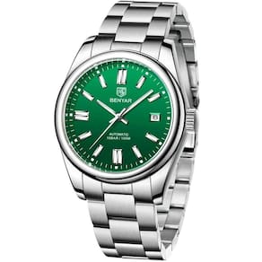 Relógio De Pulso Masculino Automático Em Aço Inoxidável Casual à Prova D\` água Verde