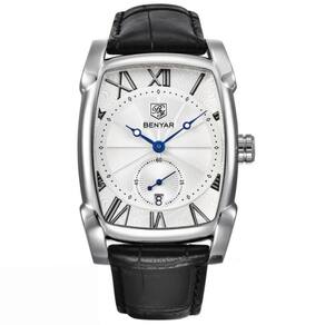 Relógio Masculino Quadrado Casual De Quartzo Impermeável Prata
