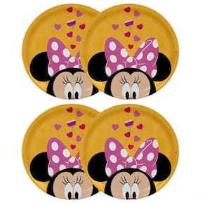 Jogo 4 Pratos Rasos Melamina Refeição Infantil Minnie 20cm - Tuut