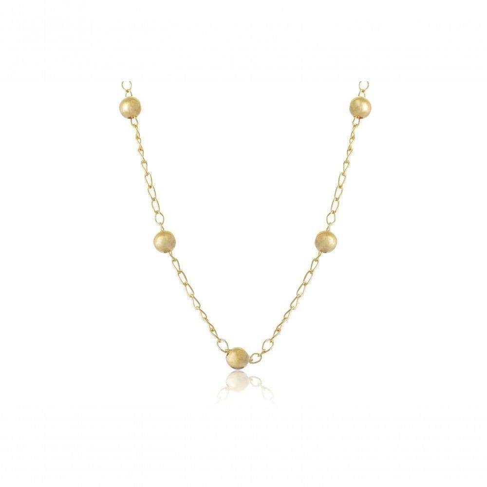 Pulseira De Bolinha Dourada Folheada