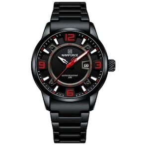 Relógio De Pulso Masculino De Quartzo Em Aço Inoxidável Impermeável Vermelho