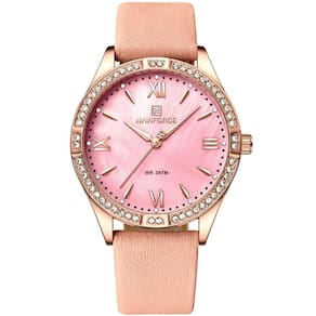 Relógio De Quartzo Feminino Estilo Casual Design Com Strass A Prova D´agua Rosa