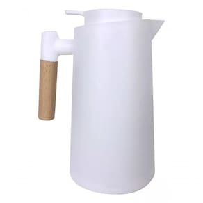 Garrafa Termica Cafeclick Com Cabo De Madeira 1 Litro Branca